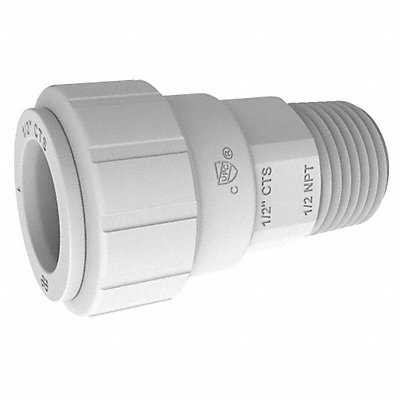 Connector 1/2 CTS x 1/2 NPT White