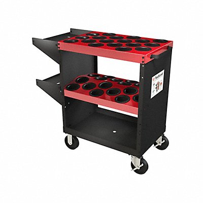 Rollng Cabinet 18 in W 35-1/4 in D Red