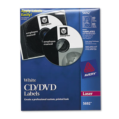 LABEL,LSR CD/DVD,40/PK,WH