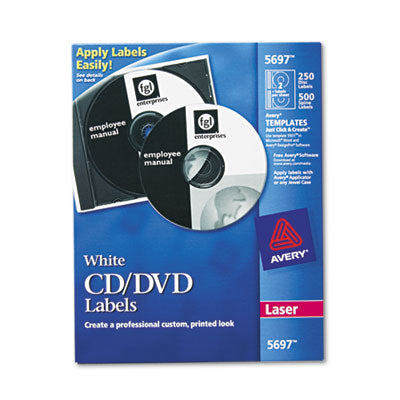 LABEL,LR CD/DVD 250PK,WHT