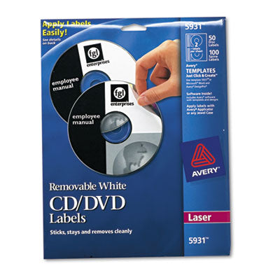 LABEL,CD/DVD,50PK,WHT