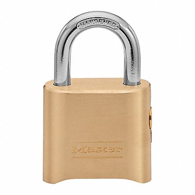 Combination Padlock 1 1/2in Rectgle Gold