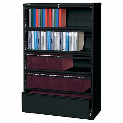 Lateral File Cabinet Blk 68 5/8 in H