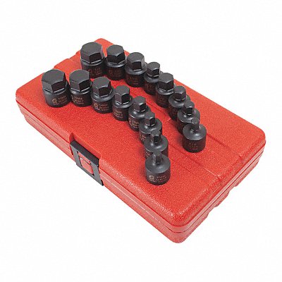 Stubby Impact Hex Set 16 pcs. 3/8 