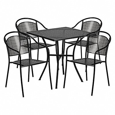 Black Patio Table Set 28SQ