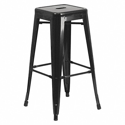 Black Backless Metal Stool 30 