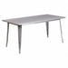 Silver Metal Table 31-1/2 X63 