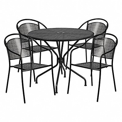 Black Patio Table Set 35.25RD