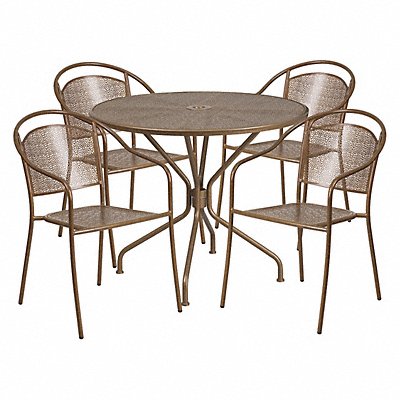 Gold Patio Table Set 35.25RD