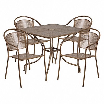 Gold Patio Table Set 35.5SQ