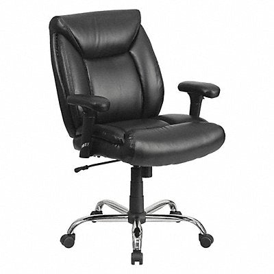 Black 400Lb Mid-Back Lea Chair