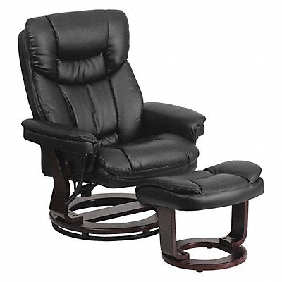 Black Leather Recliner-Ottoman