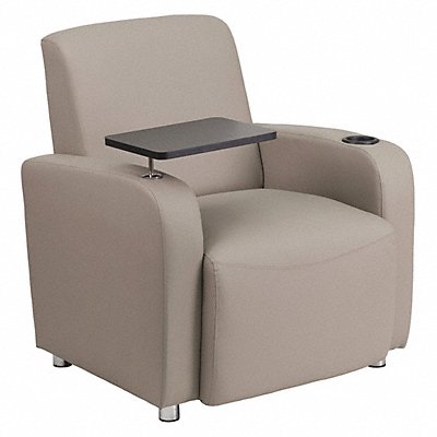 Gray Leather Tablet Chair