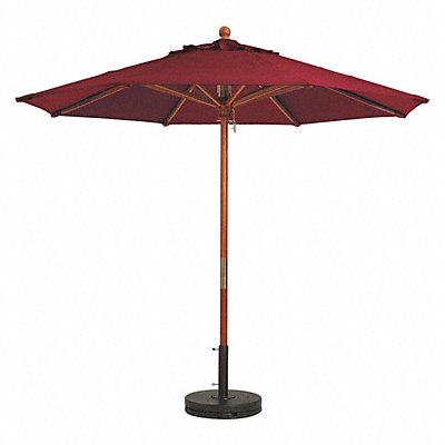 Wood Umbrella 9 Ft 1-1/2 Pole Burgundy