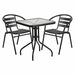 Glass Patio Tble Set Rattan Seats Sqr Bk