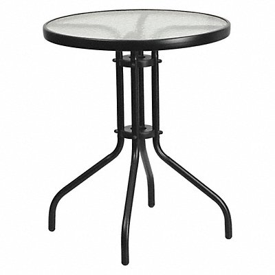 Glass Patio Table Black Round 23.75 