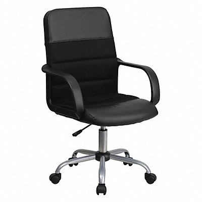 Mid-Back Task Chair Black Leather