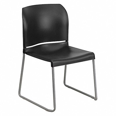 Sled Stack Chair Plastic Black