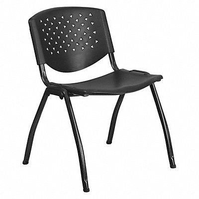 Stack Chair Plastic Black 800 lb Capcty