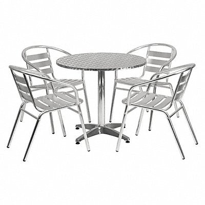 Alum Table Set Round w/4 Chairs 31.5 