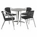 Alum Table Set Rnd w/4 Blk Chairs 31.5 