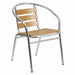 Restaurant Chair Teak Back Alumnium