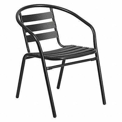 Stack Chair Black w/Aluminum Slats