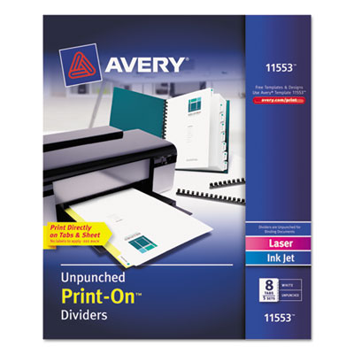 INDEX,PRINTON,8T,5/PK,WH