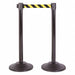 Steel Stanchion Blk 7.5ft Yel/Bk Belt PR