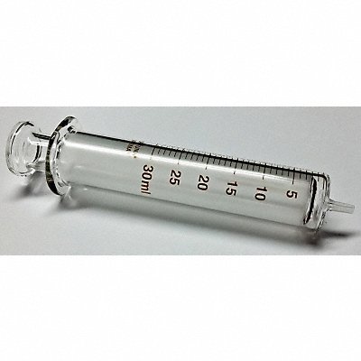 Reusable Glass Syringe 30 mL Luer Slip