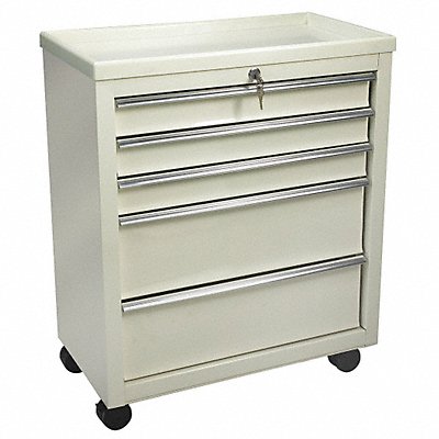 Bedside Cart 13x24x29 Beige 5 Drawer