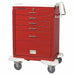 Emergency Cart 25x32x45 Red 5 Drawer