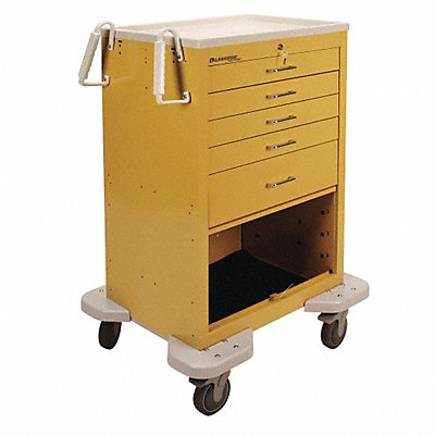 Emergency Cart 25x32x45 Yellow 5 Drawer