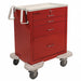 Emergency Cart 25x32x39 Red 4 Drawer