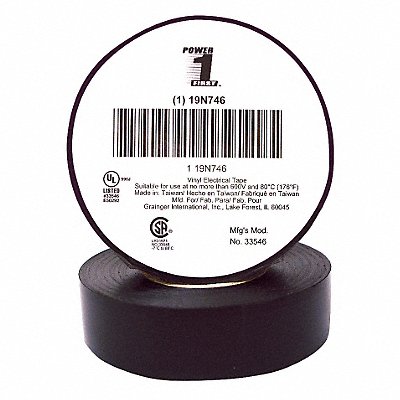 Elec Tape 60 ft Lx3/4 in W 7 mil Black