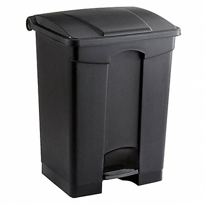 Trash Can Rectangular 17 gal Black