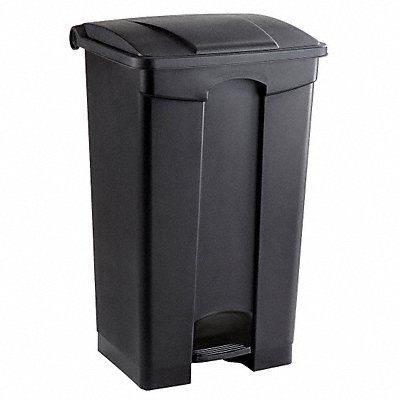 Trash Can Rectangular 23 gal Black