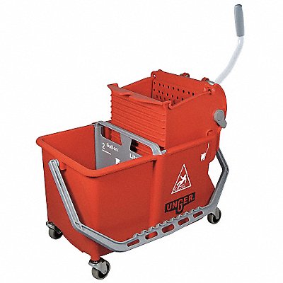 Mop Bucket with Wringer Red 4 gal