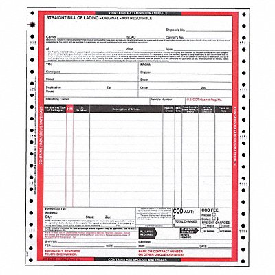 Hazmat Bill of Lading Forms Hazmat PK500