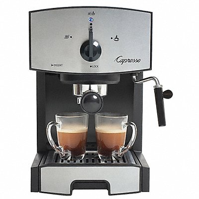 Espresso Machine Dual Black/Silver 42 oz