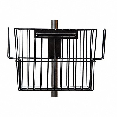 Basket Pole Mounted Stainless Steel Blk