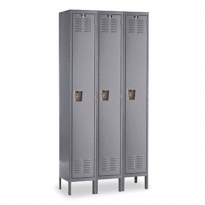 G3748 Wardrobe Locker Lvrd 3 Wide 1 Tier Gray