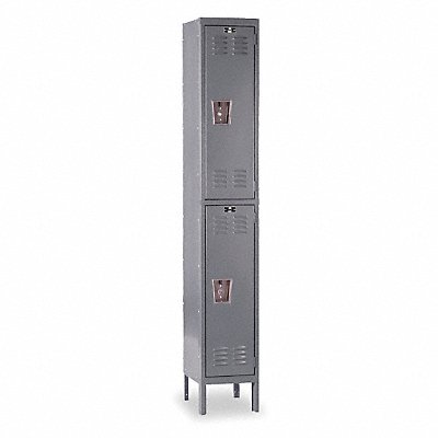 G3766 Wardrobe Locker Lvrd 1 Wide 2 Tier Gray