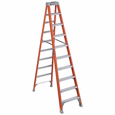 Stepladder Fiberglass 10 ft H 300 lb Cap