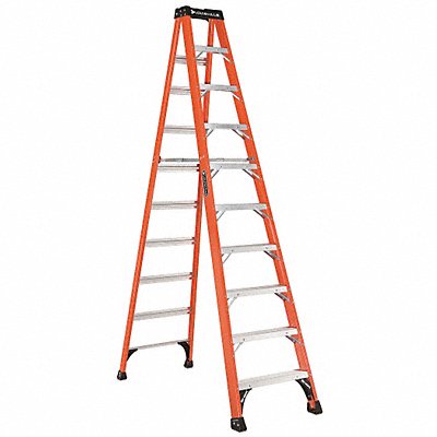 Stepladder Fiberglass 10 ft H 375 lb Cap