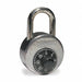 Combination Padlock 2 3/16 in Round Slvr