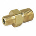 Reducing Hex Nipple Brass 3/8 x 1/4 in