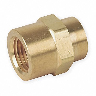 Hex Coupling Brass 1/4 in Pipe Size FNPT