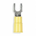 Fork Terminal Block #10 Stud Yellow PK25