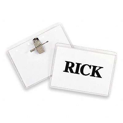 Name Badges Pin/Clip Badges PK50